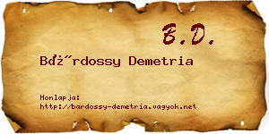 Bárdossy Demetria névjegykártya